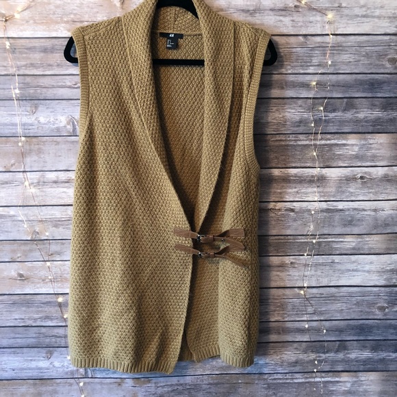 H&M Jackets & Blazers - H&M Brown Sweater Vest with Double Waist Buckle